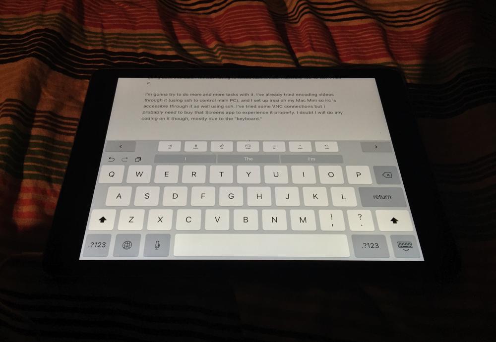 typing on a iPad